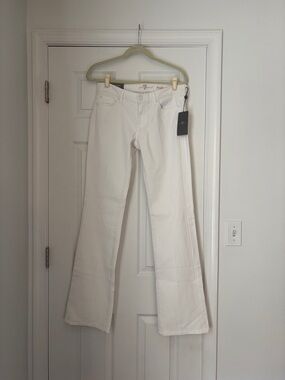 7 For All Mankind White Low Rise Bootcut Vintage Jeans
